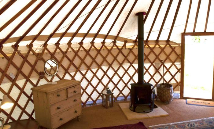 Inside Orchard Yurt